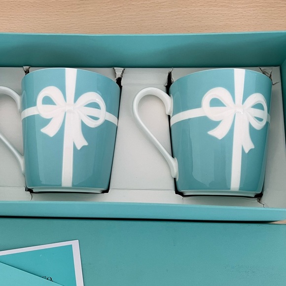 Tiffany & Co. Blue and White Ribbon Mug Set,Box,cards,Collectible Retired BNWOT - Picture 15 of 15
